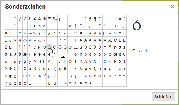 Sonderzeichen